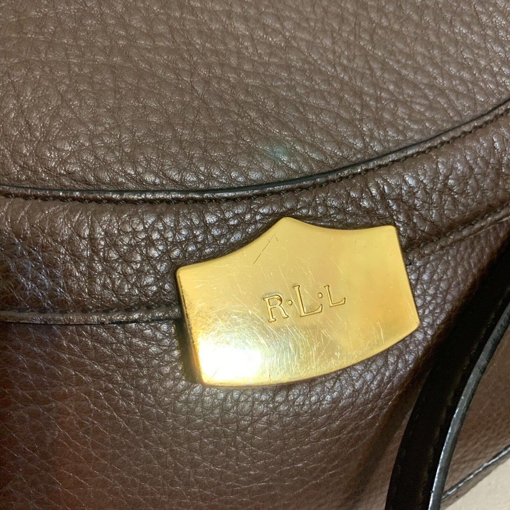 SOLD! POLO RALPH LAUREN Small Mahogany Brown Leather Vintage Flap XBody - Picture 3 of 16